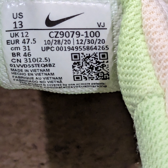 Nike Free Run Trail PRM CZ9079-100 Coconut Milk Lime Glow Happy Pineapple 13 - Picture 5 of 8